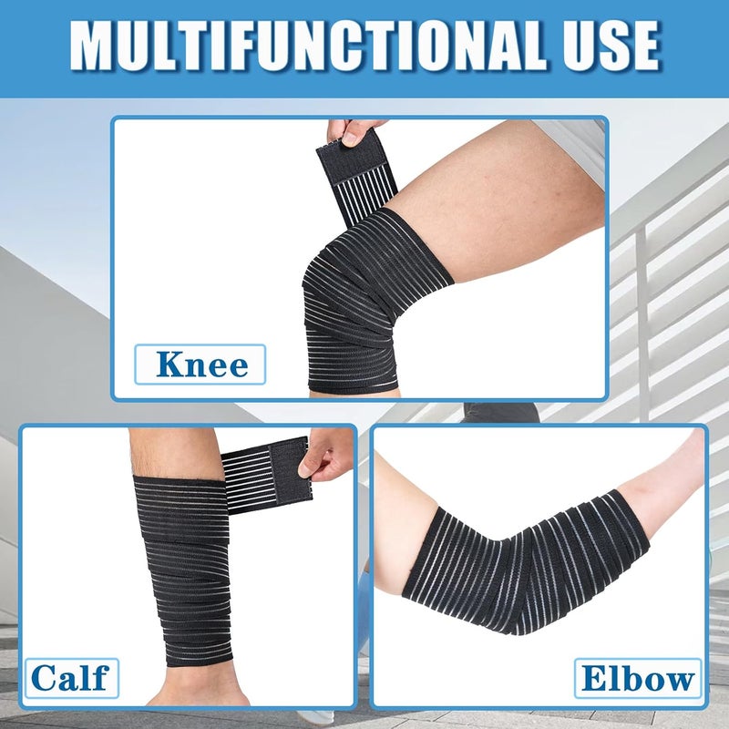 Zuscot 2 Pcs Hamstring & Thigh Compression Wraps, Adjustable Thigh Compression Braces, Quad Support for Men and Women, Versatile Compression Bandages for Knee, Calf, Arm - Image 5